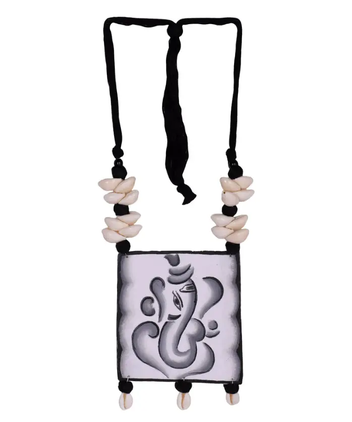 Anav Mumbai Cha Ganesha Traditional Multi Color Hand Painted (Necklace) HP-NP-137