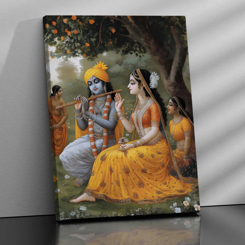 Traditional Inidan Folk Art - Kangra Art Canvas Prints For Home Decor